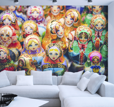 Fotobehang mensen colorful matroesjka poppen - TenStickers