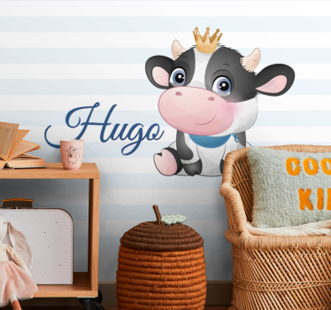 Fotobehang mensen schattige koe cartoon - TenStickers