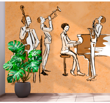 Fotobehang muziek jazzband optreden - TenStickers