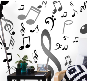 Fotobehang muziek met motief van muzieknoten - TenStickers