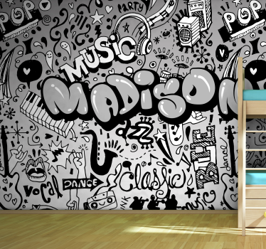 Fotobehang muziek met muziekthema ontwerp - TenStickers