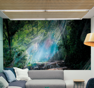 Fotobehang natuur 3d diepte effect bos - TenStickers