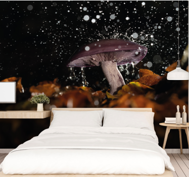 Fotobehang natuur paddenstoel water splash - TenStickers