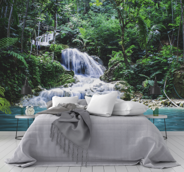 Fotobehang natuur tropisch met waterval - TenStickers