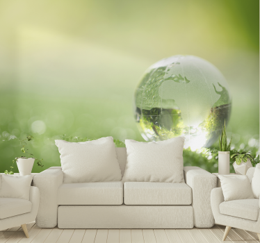 Fotobehang natuur wereld op gras - TenStickers