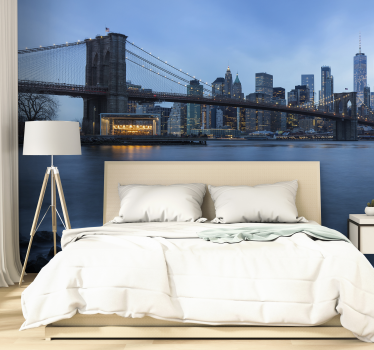 New York fotobehang Brooklyn brug - TenStickers