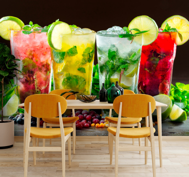Fotobehang print verfrissende drankpresentatie - TenStickers