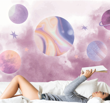 Fotobehang ruimte hemelse planetair ontwerp - TenStickers