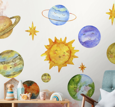 Fotobehang sprookje speelse hemellichamen - TenStickers