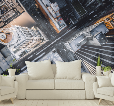 Fotobehang stad luchtfoto van de stad - TenStickers