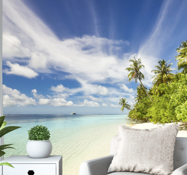 Fotobehang strand Tropische eilandzee - TenStickers