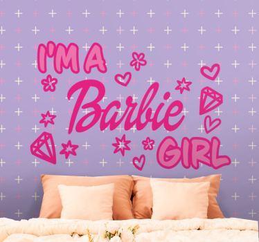 Fotobehang tekst ik ben een barbie meisje - TenStickers