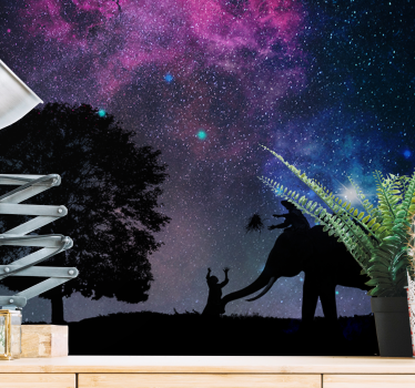 Fotobehang tekst kosmisch olifanten avontuur - TenStickers