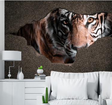 Fotobehang verschillende dieren tijger close-up - TenStickers