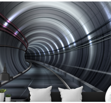 Fotobehang voertuigen futuristische metro tunnel - TenStickers