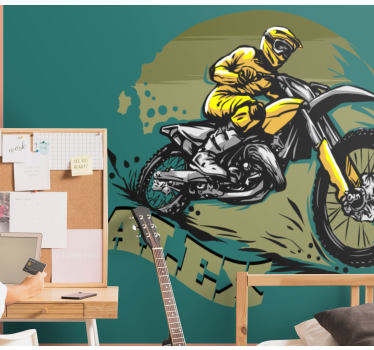 Fotobehang voertuigen motocross rijdende actie - TenStickers