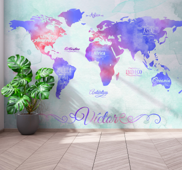 Fotobehang wereldkaart wereldkaart ontwerp - TenStickers