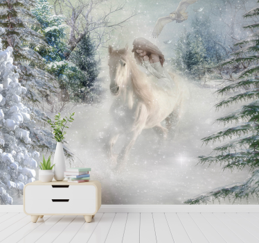 Fotobehang wit paard dier - TenStickers