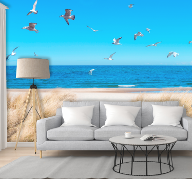Fotobehang strand Ochtend wandeling - TenStickers