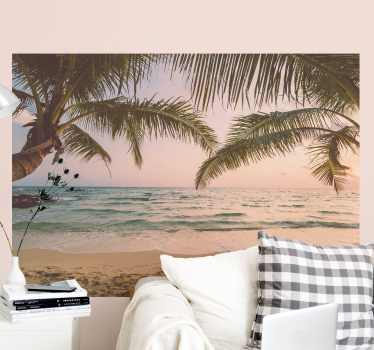 Fotobehang zee palmboom ontsnapping - TenStickers