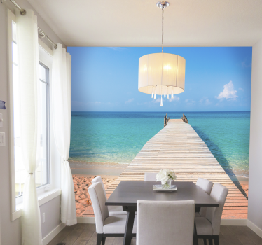 Fotobehang strand met zee uitzicht - TenStickers