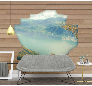 Fototapet landschap alpenmeer uitzichtspunt - TenStickers