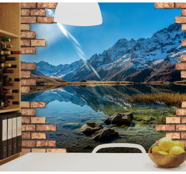 Fototapet landschap berg en reflectie - TenStickers