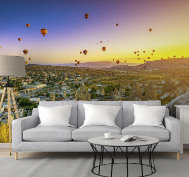 Fototapet landschap luchtballonnen boven cappadocië - TenStickers