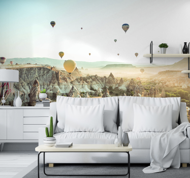 Fototapet landschap luchtballonnen opblaasbaar - TenStickers