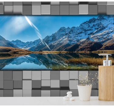 Fototapet landschap majestueuze berg spiegel - TenStickers