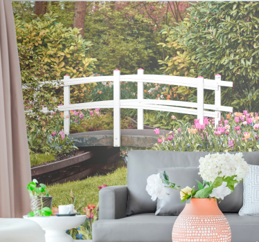 Fototapet landschap serene tuinbrug - TenStickers