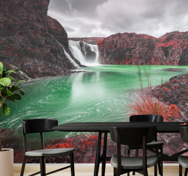 Fototapet landschap waterval en lagune - TenStickers