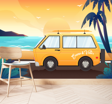 Fotowand Caravan aan zee - TenStickers