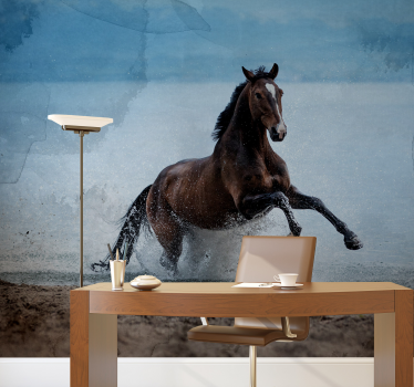 Galopperend paard foto behang dieren - TenStickers