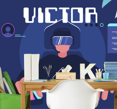 Gaming virtuele realiteit fotobehang muziek - TenStickers