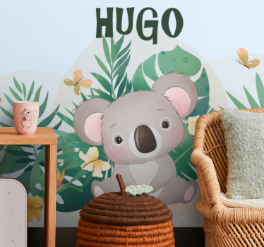 Gepersonaliseerd fotobehang schattige koala illustratie - TenStickers