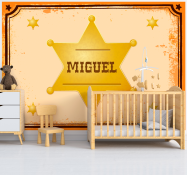 Gepersonaliseerde sheriffster fotobehang kinderkamer - TenStickers