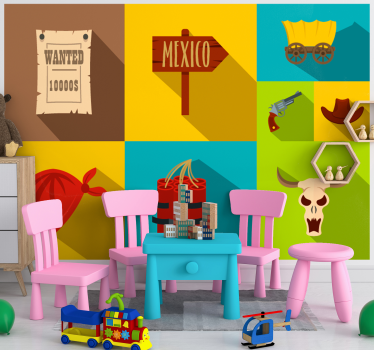 Fotobehang kinderkamer wanted mexico thema - TenStickers