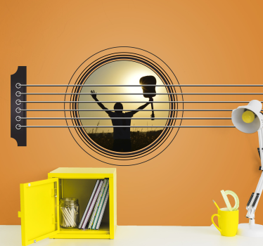 Gitaar silhouet viering fotobehang muziek - TenStickers