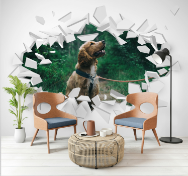 Golden retriever portret foto behang dieren - TenStickers