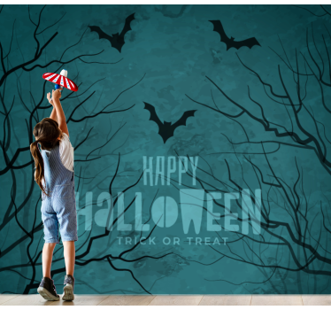 Griezelige nachtvleermuizen fotobehang halloween - TenStickers