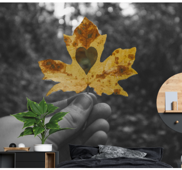 Hartvormig blad fotobehang natuur - TenStickers