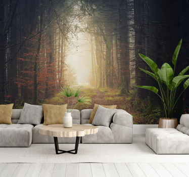 Herfst weg Fotobehang bos - TenStickers