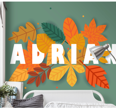 Herfstblad arrangement fotobehang bloemen - TenStickers