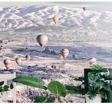 Heteluchtballonnen omgeving fototapet landschap - TenStickers