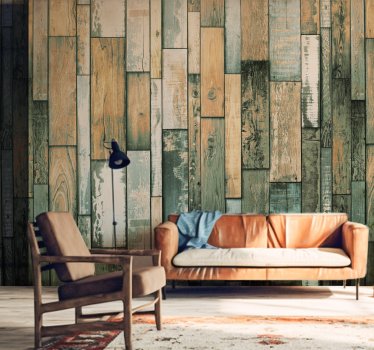 Houten rotte planken Fotobehang - TenStickers