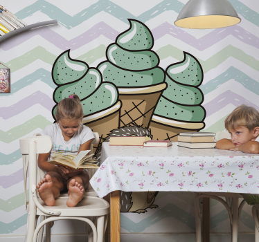 Fotobehang eetkamer ijsroom genot - TenStickers