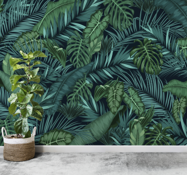 Jungle bladeren landschap fotobehang - TenStickers