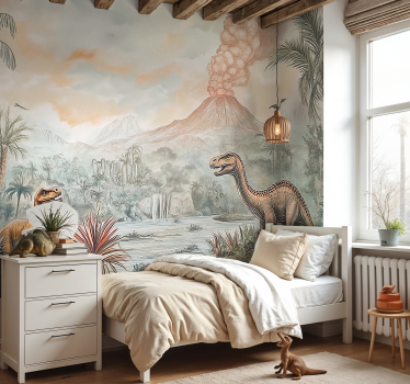 Jura landschap fotobehang kinderkamer - TenStickers