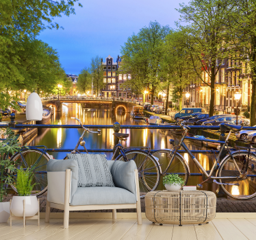 Kanaal Amsterdam fotobehang behang - TenStickers